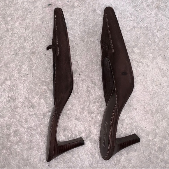 Nordstrom Chocolate Suede Mules with Tassel - Picture 4 of 6